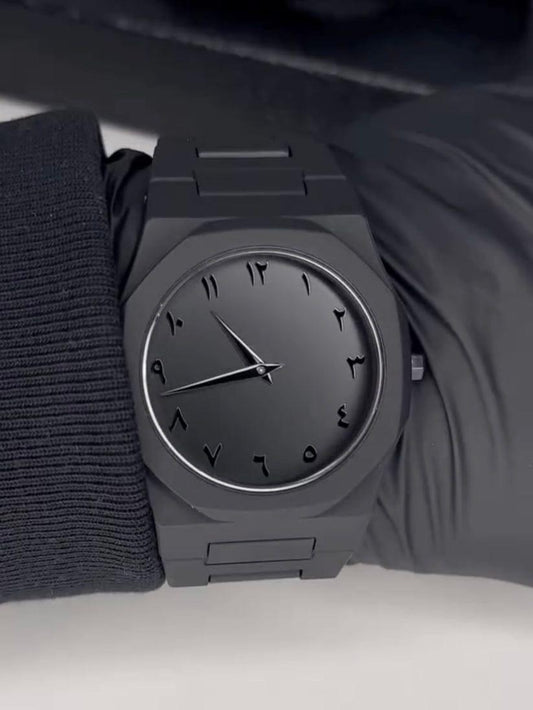 Arabic Aura Black Watch-Quartz Analogue Watch